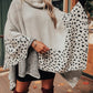 Leopard Turtleneck Poncho