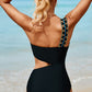 Cutout Single Shoulder One-Piece Swimwear