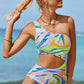 Cutout Single Shoulder One-Piece Swimwear