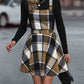Crisscross Plaid Wide Strap Overall Dress