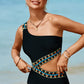 Cutout Single Shoulder One-Piece Swimwear