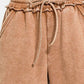 Zenana Acid Wash Fleece Wide Leg Pants
