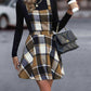 Crisscross Plaid Wide Strap Overall Dress