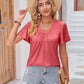 Double Take Ruched V-Neck Short Sleeve T-Shirt