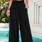 Devine Smocked Wide Leg Pants with Pockets
