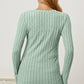Basic Bae Full Size Ribbed V-Neck Long Sleeve T-Shirt