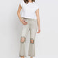 Lovervet Distressed Raw Hem Cropped Flare Jeans