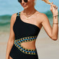 Cutout Single Shoulder One-Piece Swimwear